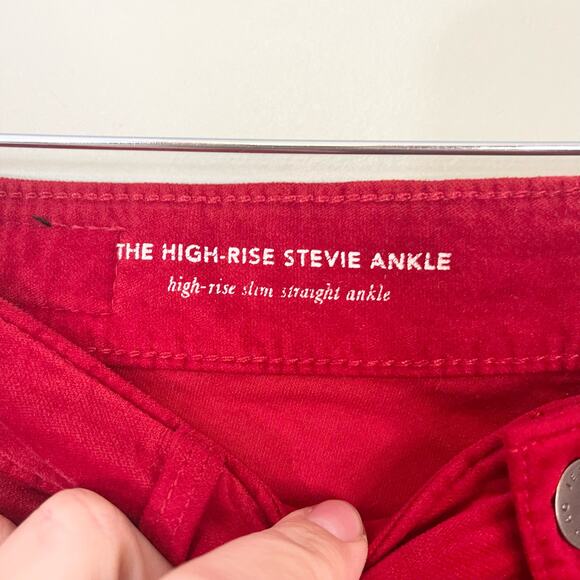 Adriano Goldschmied Jeans Women 29 Red The High Rise Stevie Ankle Slim Straight - Picture 9 of 11
